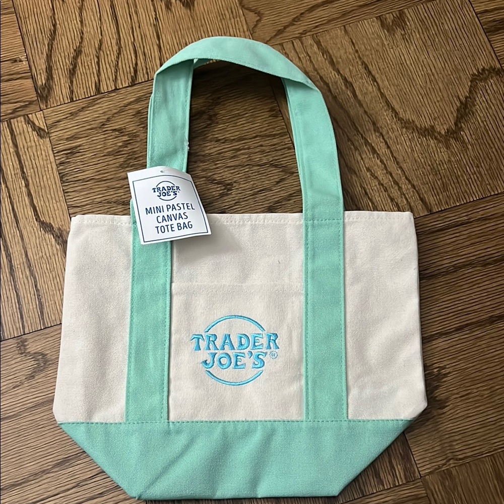 Trader Joe’s Mini Pastel Canvas Tote Bag (Green)